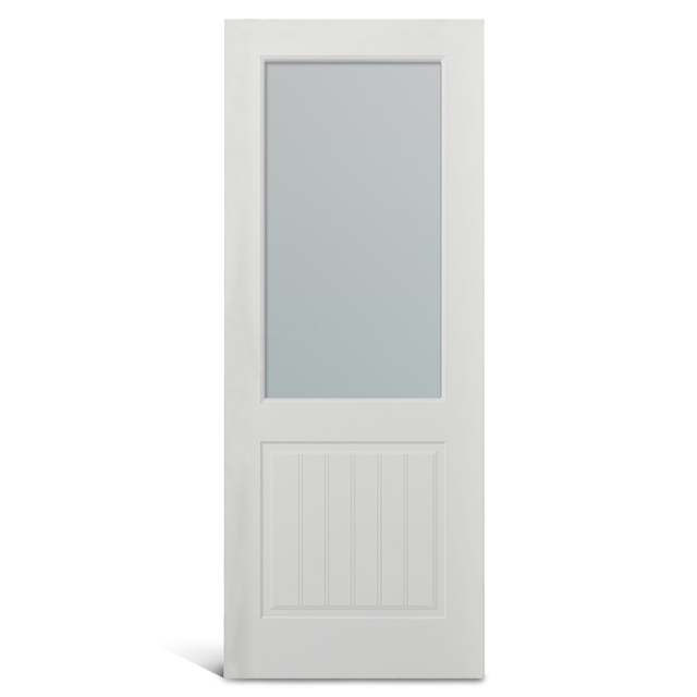 2 panel square top glass PVC Molded door