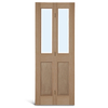 4 Panel Square Top Oak Glass Bifold Door