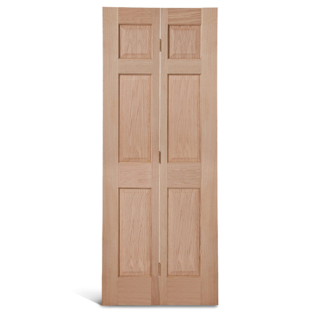 6 Panel Square Top Oak Bifold Door