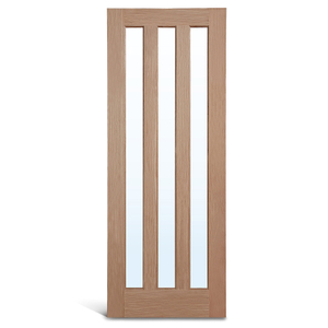3 panel glass oak Panel door