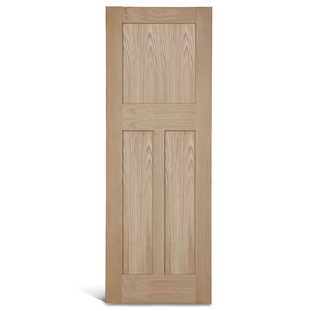 3 flat panel vertical with square oak Shaker door